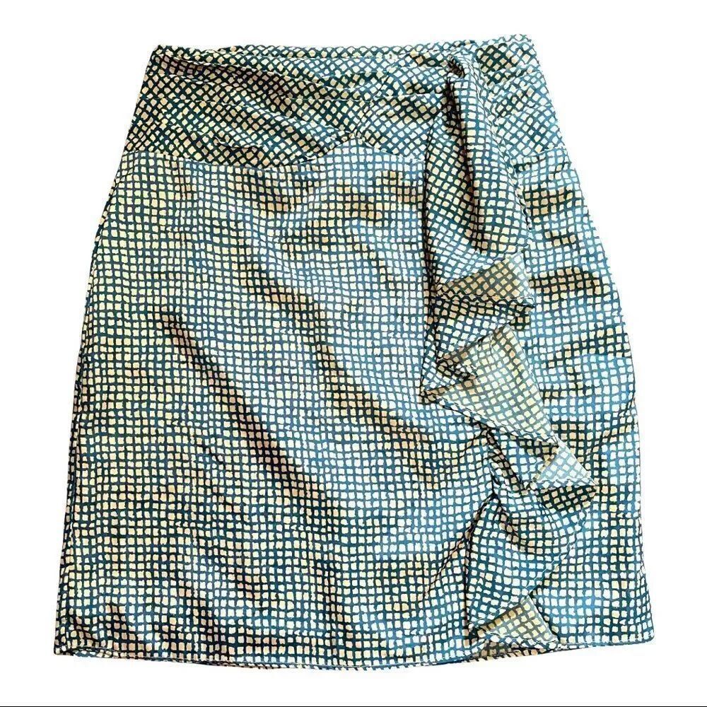 downeast Cascading Ruffle Faux Wrap Skirt Sz S